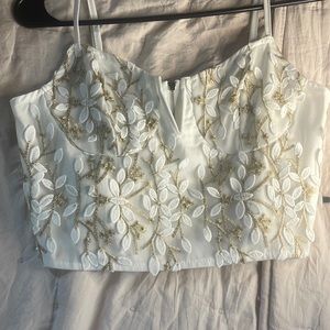 Crop zip up back top